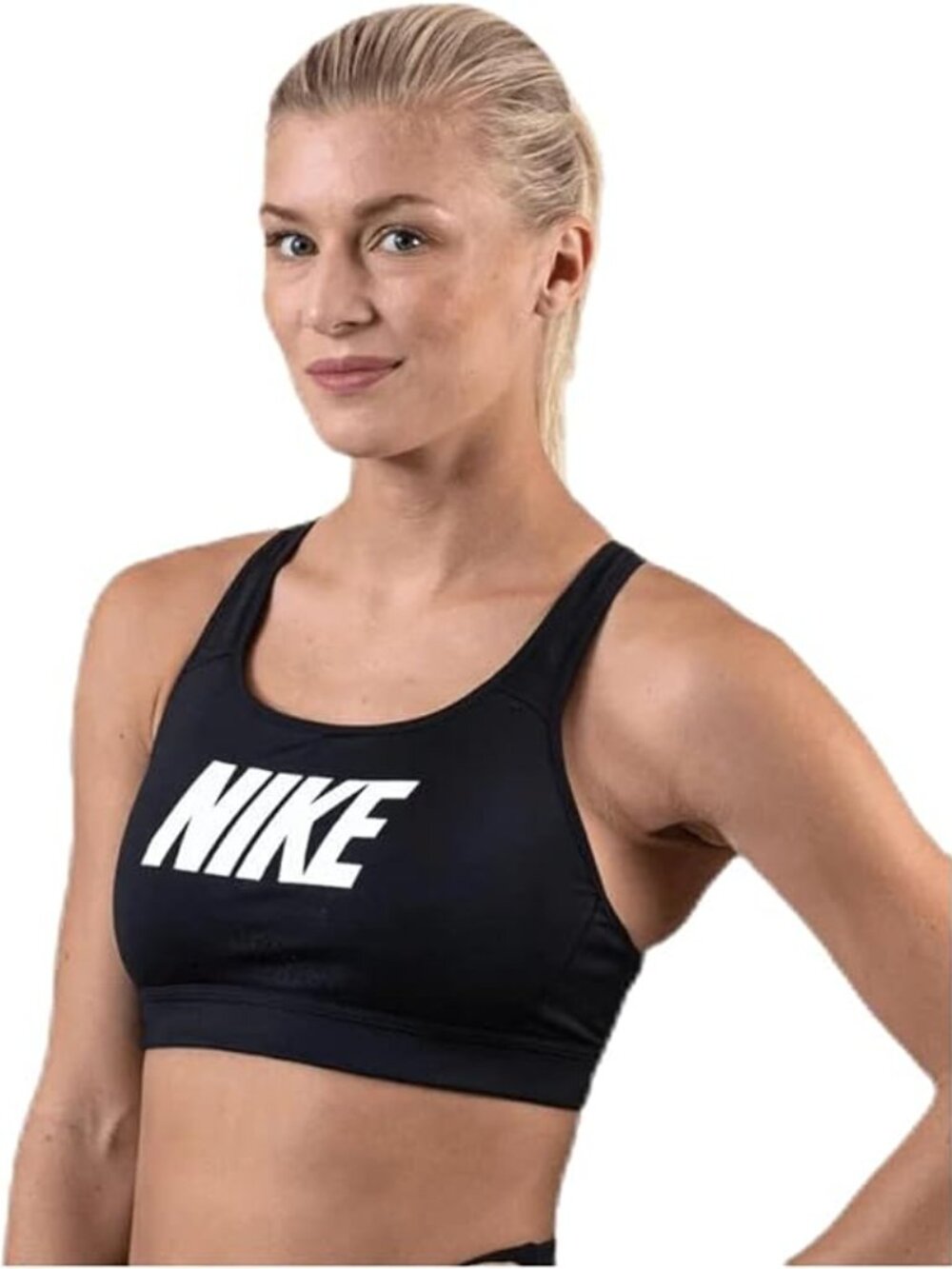 NIKE Women's Impact Strappy Bra Grx High Support Sports Size XS Black